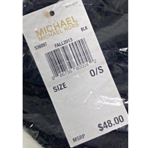 NIP / NWT Michael Kors MK Logo Silver Studded Black Muffler Scarf 536097 - Picture 7 of 11